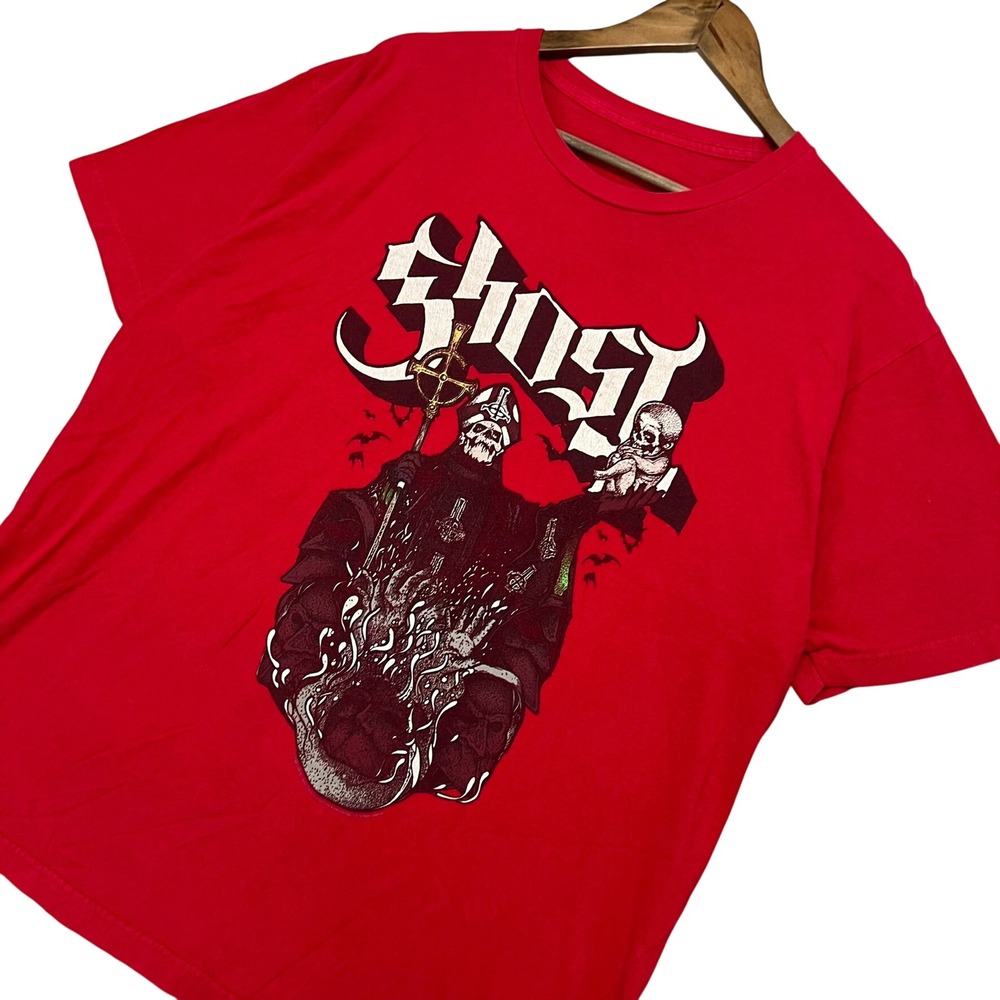 Ghost BC Band T-Shirt Red 2012 Papa Emeritus Official Merch XL‎ Rock Metal Tee